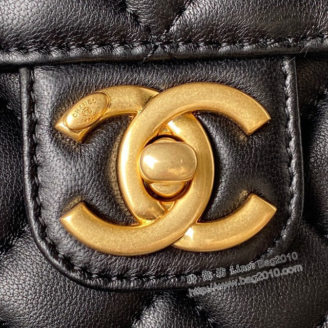 Chanel專櫃23C秋冬新品賭場系列方胖子口蓋包 AS3737 香奈兒羊皮琺瑯金幣墜鏈條時尚休包 djc4380